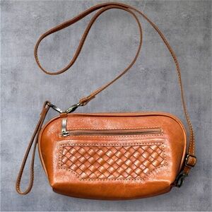 Clutch leather crossbody wallet